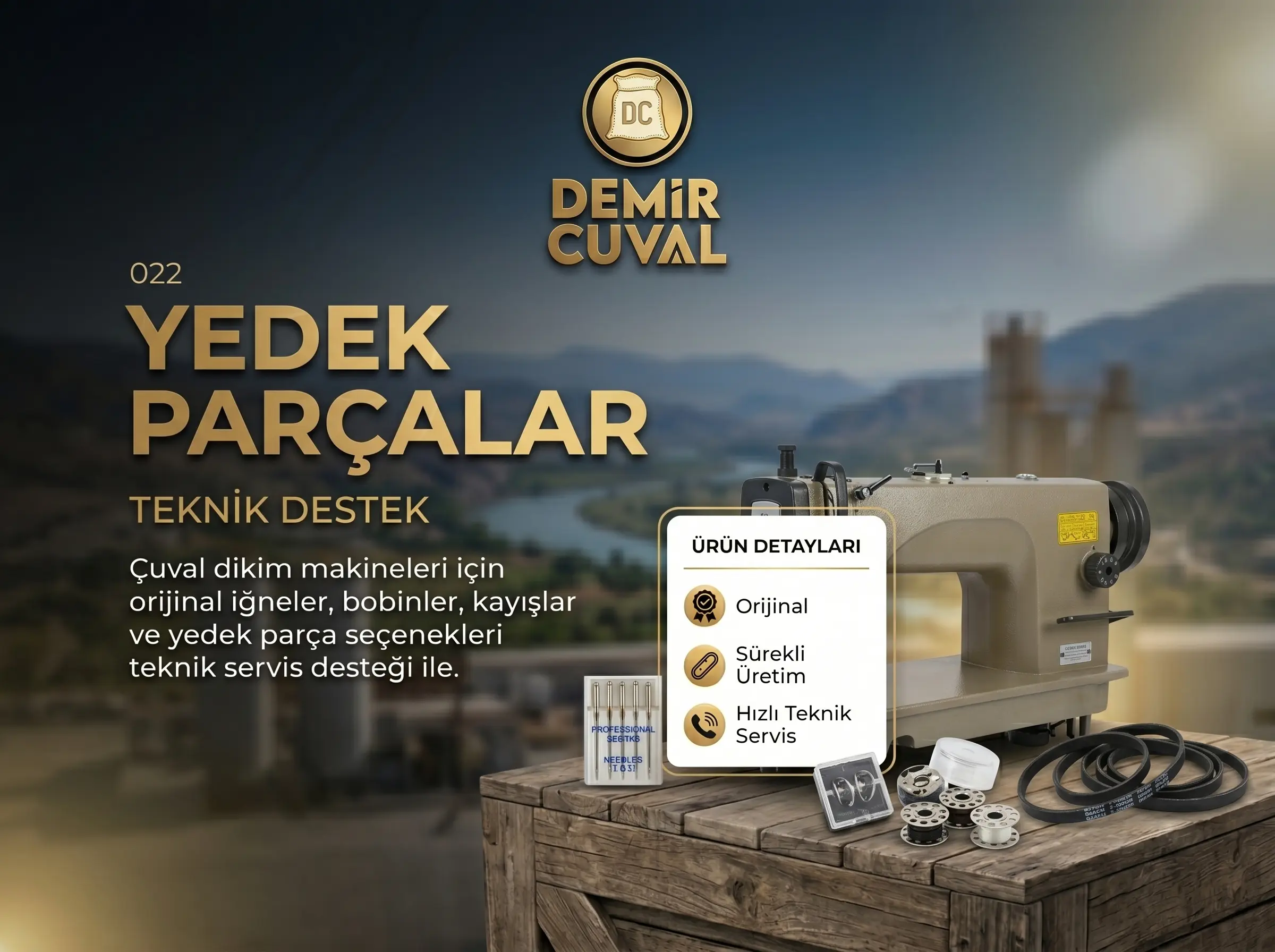 Çuval dikme makinesi yedek parça, iğne ve teknik aksesuarları